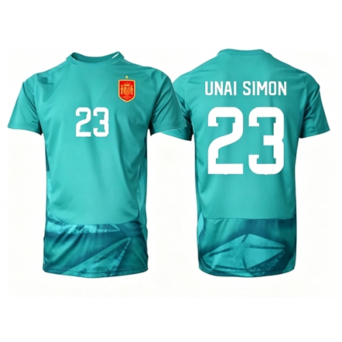 Billige Fotballdrakt Spania Unai Simon #23 Keeper Replika Bortedrakt VM 2026 Kortermet Billige Fotballdrakt Spania Unai Simon #23 Keeper Replika Bortedrakt VM 2026 Kortermet